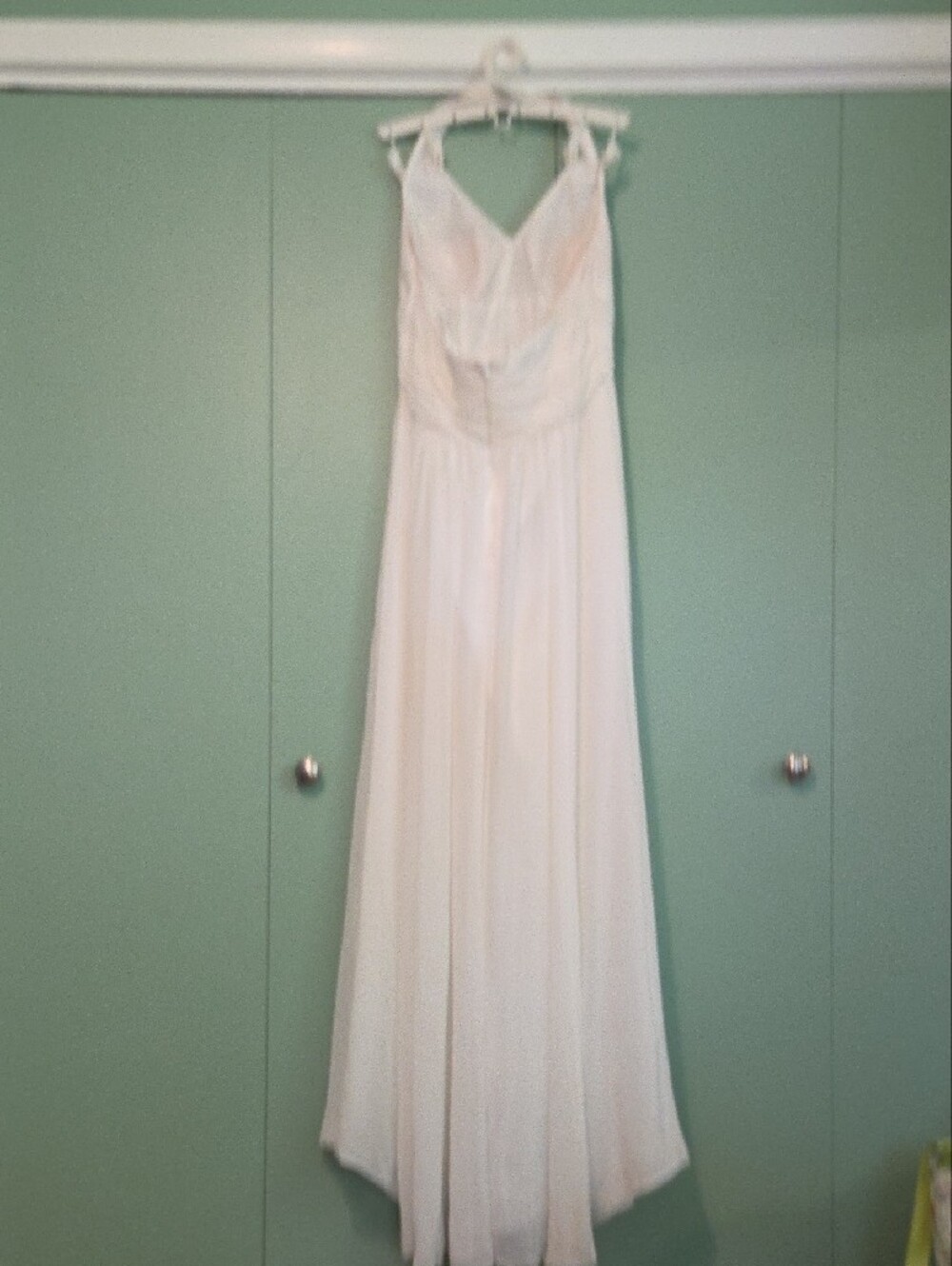 Db Studio White Sleeveless Halter Neck V-Neck Wedding Dress Maxi Size 14 - Picture 5 of 12